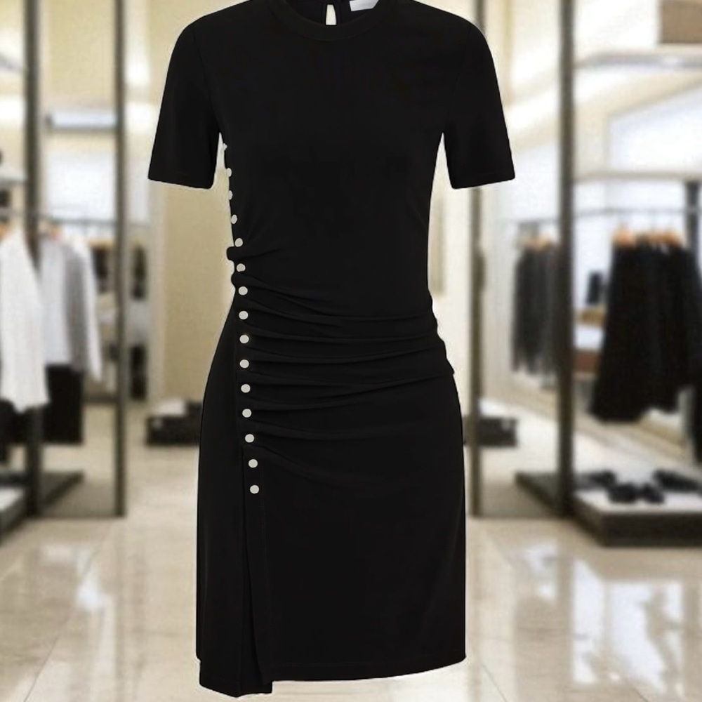 Paco Rabanne black asymmetrical dress. Size 40 (fits like a medium).